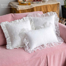 18&quot;x18&quot; Embroidery Floral White Throw Pillow Covers Sofa Bed Cushion Cover Case - £26.14 GBP+