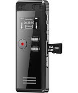 64Gb Digital Voice Activated Recorder With Playback - 4552 Hours Audio R... - $38.92