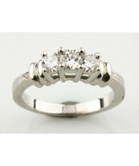 Platinum Three Stone Round Diamond Ring Size 3.75 TDW = 0.40 ct - $1,984.55 CAD