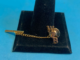 Old Vtg Collectible WJB Initals Acronym Gold Tone Neck Tie Pin Clasp Tack - £15.90 GBP