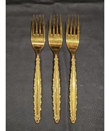 Three  Community Gold Plated Flatware 7-3/8&quot; Dinner Forks - $23.73