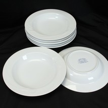 Mikasa Classic Flair White Rim Soup Bowls Calla Lilies 9.125&quot; Lot of 7 - $54.87