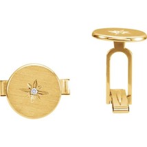 Authenticity Guarantee 
14k Yellow Gold Diamond Starburst Cufflinks - £1,248.74 GBP