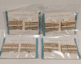 Wooden Decorative Clothes Pins Laundry Hanging Photos 32 Total Ice Blue &amp; White - £9.80 GBP