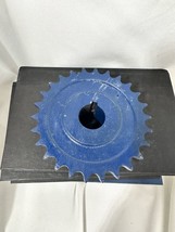 Blue Chain Sprocket With Key Way - Vintage - Steampunk Decor Paperweight - £16.82 GBP