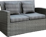 Vancey Modern 2-Seater Aluminum and All-Weather Wicker 50 in. Loveseat w... - $739.99