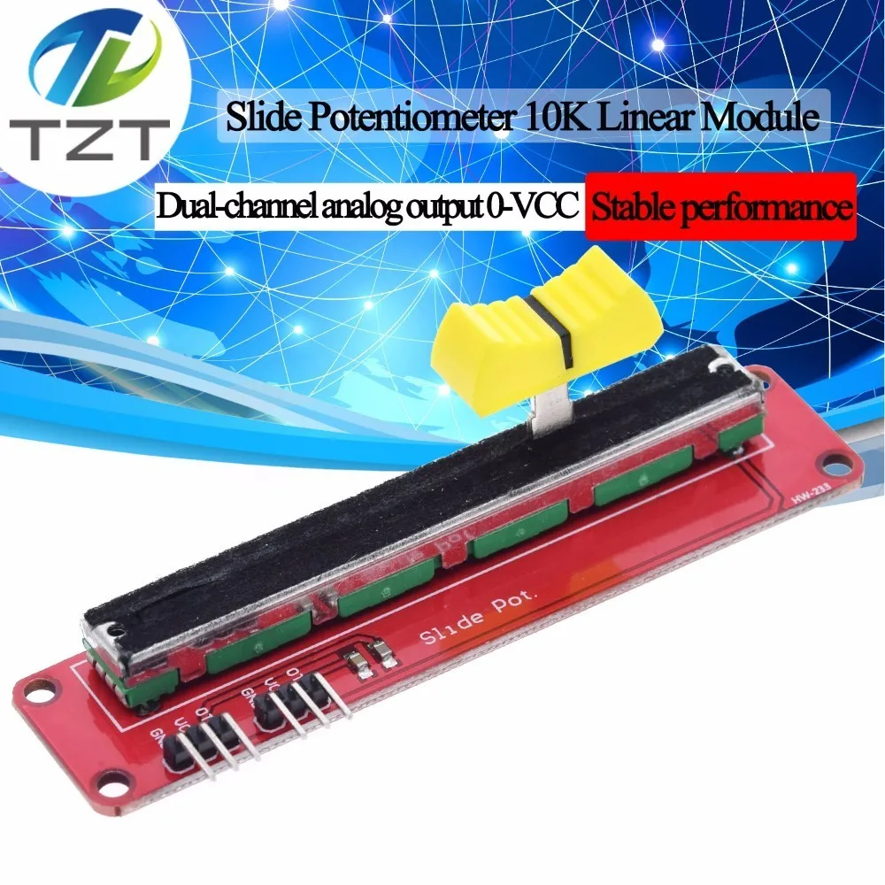TZT  Slide Potentiometer 10K Linear Module Dual Output for Arduino AVR - £6.63 GBP