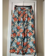 Anthropologie C And C California 100% Linen Pants Floral Beach Sz M Womens - £22.24 GBP