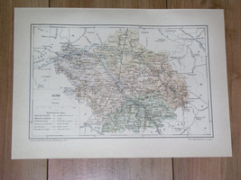 1887 Original Antique Map Of Department Of Aube Troyes / France - $25.01