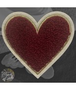 Heart in Burgundy Iron On Patch Applique Embellishment - $4.00