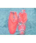 slippers goose down reversable size 7-10 red plaid unisex - $37.97 CAD