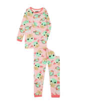 Star Wars Girls Size 5 Baby Yoda Pink Shirt Bottom 2 Piece Pajama Set NWOT - $9.89