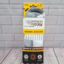 Copper Fit Infused Work Gear Ankle Socks 3 Pair White L/XL Size M 9-12 W... - $15.44