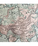 1879 Map Asia Desert Arctic Peninsula Belt Victorian Geography 1st Editi... - £62.57 GBP