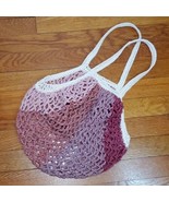 Handmade Purple Farmers Market Bag Crochet French Net Sack Cotton Grocer... - $41.16