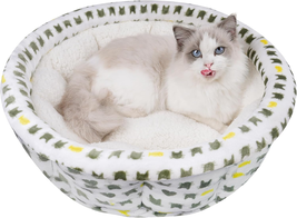 Super Soft Small Dog &amp; Cat Bed, Anti-Anxiety Puppy Cuddler, Cozy round F... - €15,66 EUR