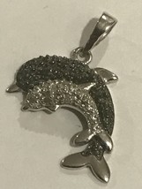 925 Sterling Silver Dolphin Pendant  Two Tone - £12.05 GBP