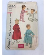 Vintage Simplicity Pattern Kids Robe Toddler Size 2 Pajamas Girls Boys U... - €9,85 EUR