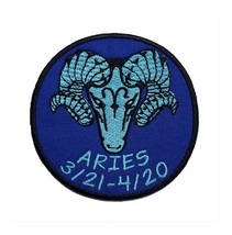 Aries Zodiac Embroidered Iron On Patch 3.1&quot; Choose Iron On or Hook &amp; Loop - $8.87