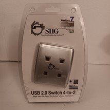 SIIG USB 2.0 Switch 4 To 2 Share 2 Hi-Speed USB Devices Between 4 Computers - £23.94 GBP