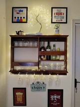 Bar Cabinet with Wine Glass Holder Wall Hanging Wine Rack 29 by 24 inches - £375.86 GBP