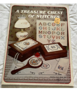 A treasure chest of stitches vintage cross stitch pattern booklet leaflet - $366.64 MXN