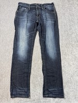 BKE Jake Jeans Men’s 33R 33x32 Straight Leg Stretch Denim Dark Blue Whis... - $34.64