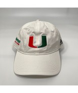 Miami Hurricanes Mens Hat Adidas White Adjustable Cap College Top NCAA F... - $11.98