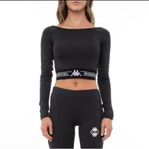 NWT Kappa x Shadow Hill Serem Crop Top Grey Caviar Bright White S - €20,43 EUR