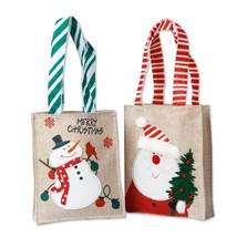 2Pcs Christmas Gift Bags?Christmas Jute Burlap Bags?Christmas Linen Bags ?Exchan - £13.56 GBP