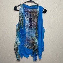 Lily  BLUE BLOUSE TOP SZ S NEW - £46.47 GBP