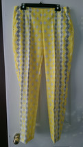 NWT Ladies EP PRO Yellow Gray Harlequin Long Golf Pants - sizes 10 &amp; 12  - $36.99