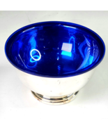 Gorham YC778 Azure Blue Enamel Silver Plated Round Modern Serving Bowl 5... - $757.14 MXN