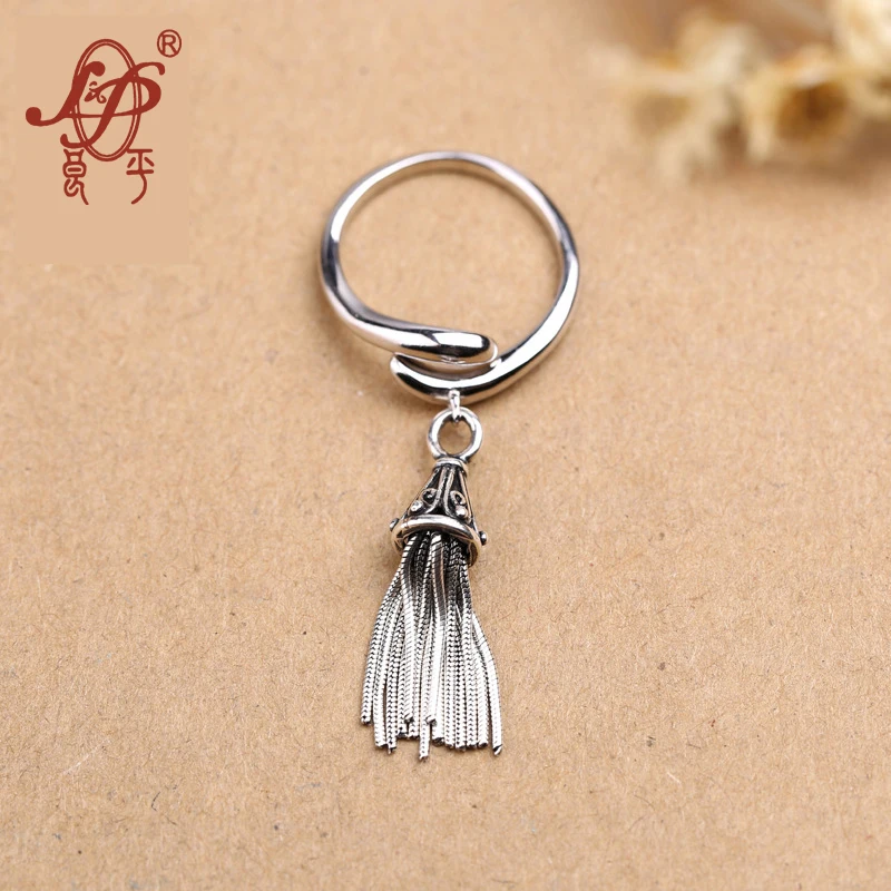 Pure Handmade 925  Silver Mix Macth Rings For Women With Tassels silver Ring Fas - £51.99 GBP