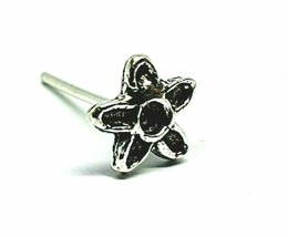 Flower Nose Stud Jasmine 22g (0.6mm) 925 Vintage Silver Straight L Bendable Stud - £4.12 GBP