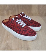 Lucky Brand Womens Sneakers Sz 8.5 M Talani Casual Red Clogs Leopard Print - $44.00