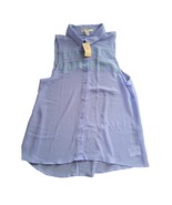 Nwt American eagle XS blue sleeveless sheer button up tank top - $10.00