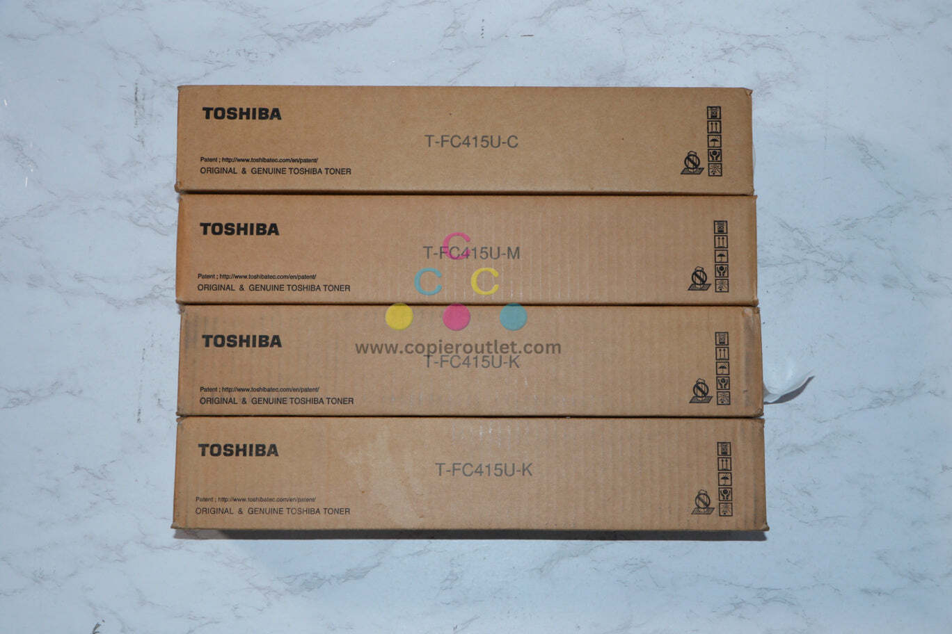 Primary image for 4 New OEM Toshiba eStudio 2515AC,3015AC,3515AC,4515AC CMKK Toner T-FC415U