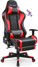 GTRACING Gaming Chair with Footrest Speakers Video Game Chair Bluetooth Music - £166.25 GBP