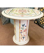 20" Marble Inlay Table Top With Base-Base size-24"x24" width-10"  pietra... - $2,499.00