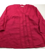 JM Collection Macy&#39;s Women&#39;s Pink Tunic Linen Shirt Work Office Career S... - £23.90 GBP