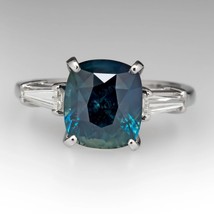 AAA+Quality Natural Teal Sapphire 5Ct 925 Silver Handmade Ring For Men &amp; Women - £77.71 GBP
