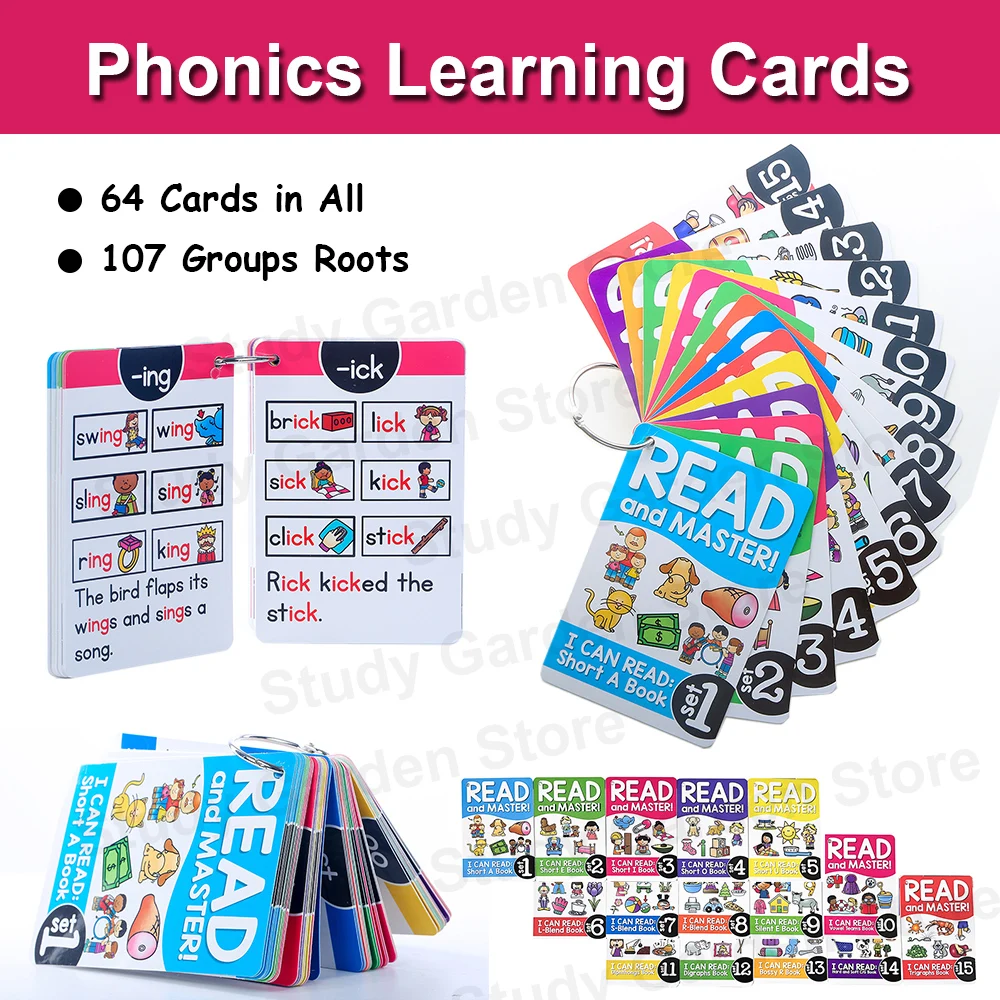 Montessori English Phonics Learning Cards Kindergarten Educational Toys for - £13.14 GBP