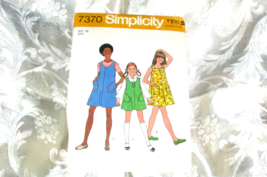 SIMPLICITY 7370 Pattern girl's and chubbies 10 dress or jumper (sew drwr) - $1.20