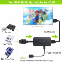 Hdmi Adapter Converter W/ Hd Cable For Nintendo 64/Snes/Sfc/Ngc Gamecube Console - £20.53 GBP