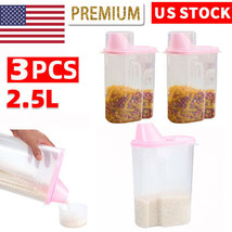 3Pcs/Set Plastic Kitchen Food Cereal Grain Bean Rice Storage Box Contain... - £33.32 GBP