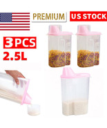 3Pcs/Set Plastic Kitchen Food Cereal Grain Bean Rice Storage Box Contain... - £34.61 GBP