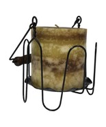 Hearth &amp; Home Traditions Cinnamon Scented Pillar Candle &amp; Holder Vtg Hom... - $22.82 CAD