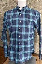 J Crew Mens Button Down Dress Shirt Blue Green Patterned Shirt Size M - $21.44