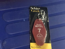 New Schitts Creek Rosebud Motel Key Keyring Plastic Red Room Rm 7 Keycha... - £5.31 GBP